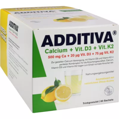 ADDITIVA Vápník+D3+K2 granule, 60 ks