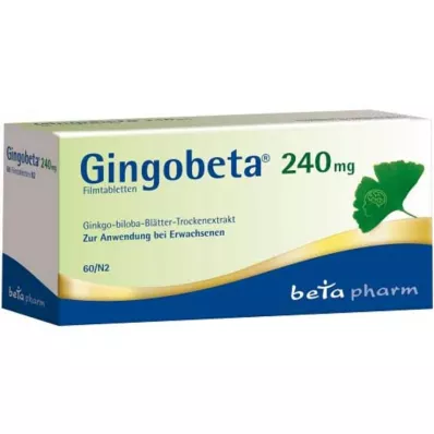 Gingobeta 240 mg potahované tablety, 60 tablet