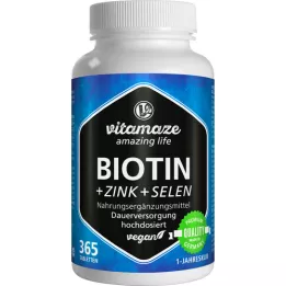 BIOTIN 10 mg tablety s vysokou dávkou + zinek + selen, 365 ks