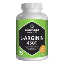 L-ARGININ HOCHDOSIERT 4 500 mg kapsle, 360 ks