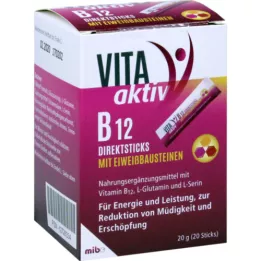 VITA AKTIV Přímé tyčinky B12 s bílkovinnými stavebními bloky, 20 ks