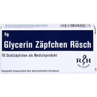 GLYCERIN ZÄPFCHEN Rösch 3 g proti zácpě, 10 ks