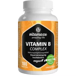 VITAMIN B COMPLEX veganské tablety s vysokou dávkou, 180 ks