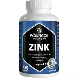 ZINK 25 mg veganské tablety s vysokou dávkou, 180 ks