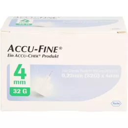 ACCU FINE sterilní jehly pro inzulínová pera 4 mm 32 G, 100 ks
