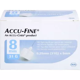 ACCU FINE sterilní jehly pro inzulínová pera 8 mm 31 G, 100 ks