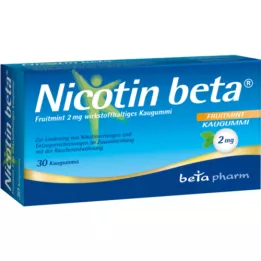 NICOTIN beta Fruitmint 2 mg žvýkačky s účinnou látkou, 30 ks