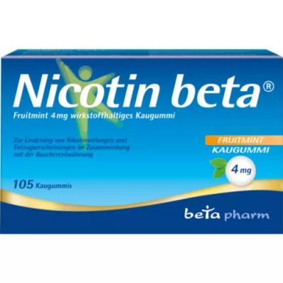 NICOTIN beta Fruitmint 4 mg žvýkačky s účinnou látkou, 105 ks