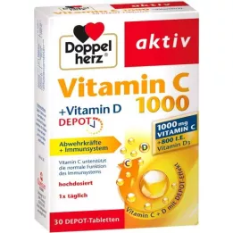 DOPPELHERZ Vitamin C 1000+Vitamin D Depot active, 30 ks