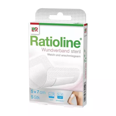 Ratioline obvaz na rány 7x5 cm sterilní, 5 ks