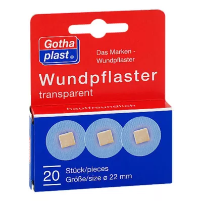 Gothaplast navinutá náplast průměr 2,2 cm transparentní, 20 kusů