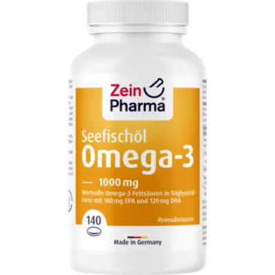OMEGA-3 1000 mg mořského rybího oleje v měkkých kapslích s vysokou dávkou, 140 ks