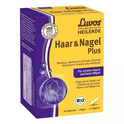 Luvos Healing Clay Organic Hair &amp; Nail Plus Capsules, 60 ks