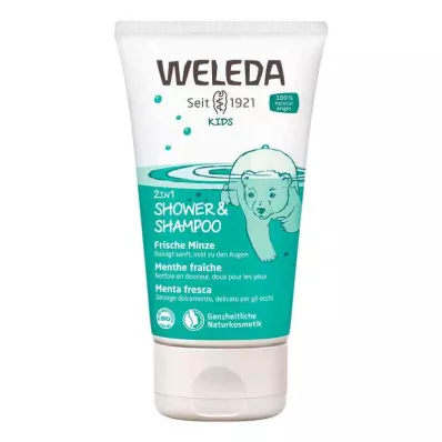 WELEDA Dětská sprcha 2v1 &amp; Šampon svěží máta, 150 ml