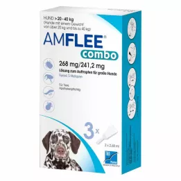AMFLEE combo 268/241,2 mg Perorální roztok pro psy 20-40 kg, 3 ks