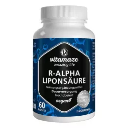 R-ALPHA-LIPONSÄURE 200 mg veganské kapsle s vysokou dávkou, 60 ks