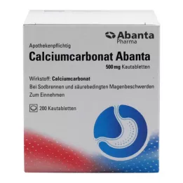 Uhličitan vápenatý Abanta 500 mg žvýkací tablety, 200 ks
