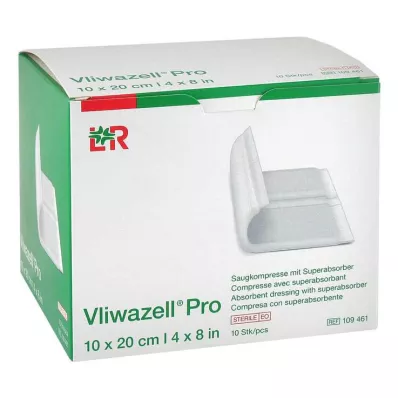 Vliwazell Pro superabsorb.compress sterilní 10x20 cm, 10 ks
