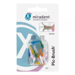 MIRADENT Náhradní štětce Interd.Pic-Brush assorted, 12 ks