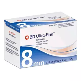 BD ULTRA-FINE Jehly do pera 8 mm 31 G 0,25 mm, 105 ks