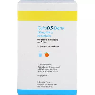 CALCI D3-Denk 1 000 mg/880 I.U. Šumivé tablety, 120 ks