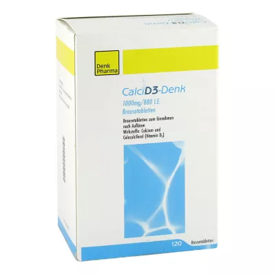 CALCI D3-Denk 1 000 mg/880 I.U. Šumivé tablety, 120 ks