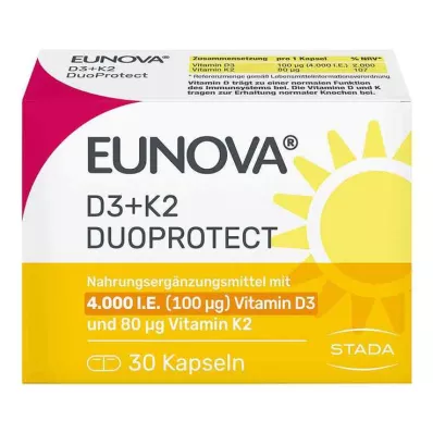 Eunova Duoprotect D3 + K2 4000 IU / 80 µg kapsle, 30 ks Eunova Duoprotect D3 + K2 4000 IU / 80 µg kapsle, 30 ks
