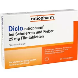 DICLO-RATIOPHARM proti bolesti a horečce 25 mg FTA, 20 ks