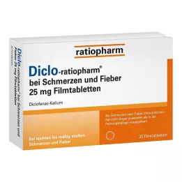 DICLO-RATIOPHARM proti bolesti a horečce 25 mg FTA, 20 ks