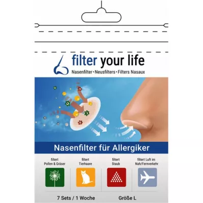FILTER YOUR LIFE Nosní filtr pro alergiky velikost L, 7X2 ks