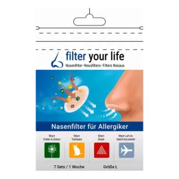 FILTER YOUR LIFE Nosní filtr pro alergiky velikost L, 7X2 ks