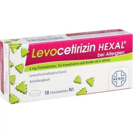 LEVOCETIRIZIN HEXAL pro alergie 5 mg potahované tablety, 18 ks