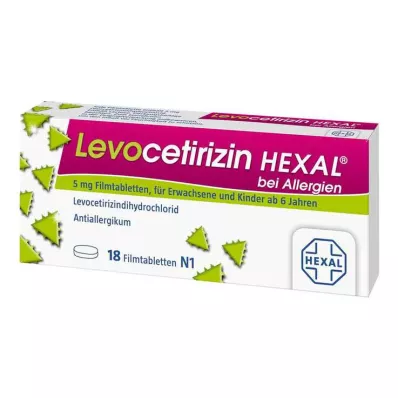 Levocetirizine Hexal na alergie 5 mg potahované tablety, 18 ks