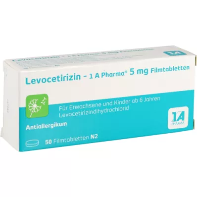 LEVOCETIRIZIN-1A Pharma 5 mg potahované tablety, 50 ks
