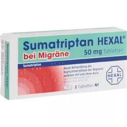 SUMATRIPTAN HEXAL pro migrénu 50 mg tablety, 2 ks