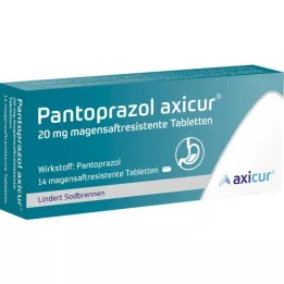 PANTOPRAZOL axicur 20 mg entericky potahované tablety, 14 ks