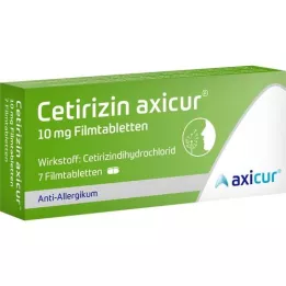 CETIRIZIN axicur 10 mg potahované tablety, 7 ks