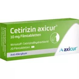 CETIRIZIN axicur 10 mg potahované tablety, 20 ks
