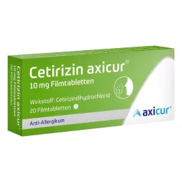CETIRIZIN axicur 10 mg potahované tablety, 20 ks