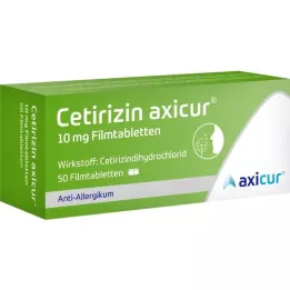 CETIRIZIN axicur 10 mg potahované tablety, 50 ks