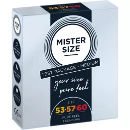 MISTER Zkušební balení velikosti 53-57-60 kondomů, 3 ks