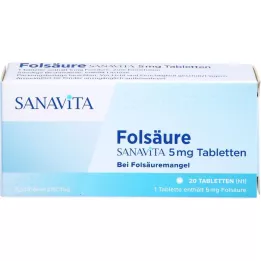 FOLSÄURE SANAVITA 5 mg tablety, 20 ks