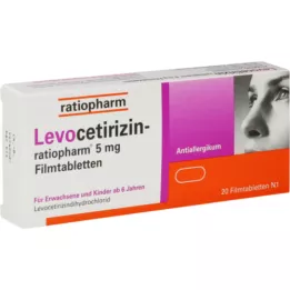 LEVOCETIRIZIN-ratiopharm 5 mg potahované tablety, 20 ks