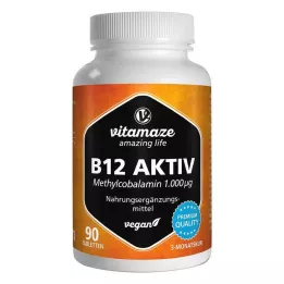 B12 AKTIV 1 000 µg veganské tablety, 90 ks