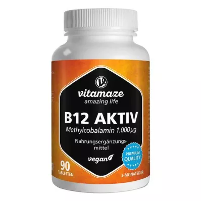 B12 AKTIV 1 000 µg veganské tablety, 90 ks