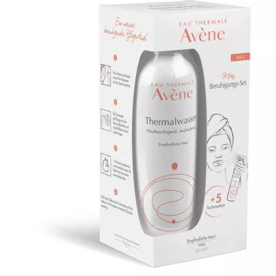 AVENE Termální voda ve spreji 150 ml + sada 5 látkových masek, 1 ks