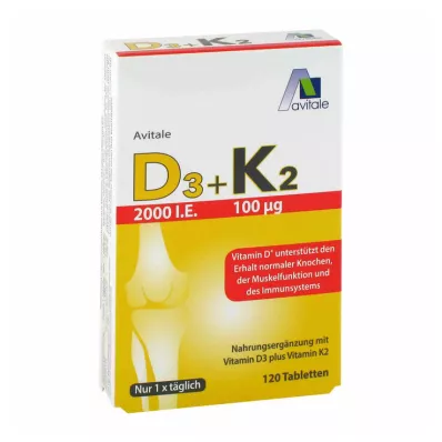 Vitamin D3+K2 2000 I.U., 120 ks