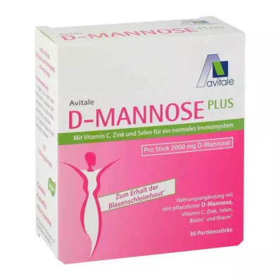 D-MANNOSE PLUS 2000 mg tyčinky s vitamíny a minerály, 30X2,47 g