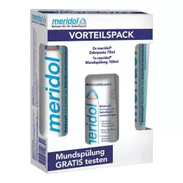 MERIDOL Zubní pasta Advantage Pack+100 ml Oplachovací pasta, 2x75 ml