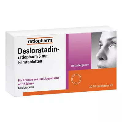 Desloratadin ratiopharm 5 mg potahované tablety, 20 ks
